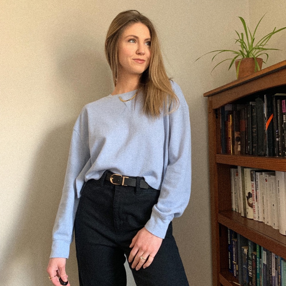 cropped waffle knit